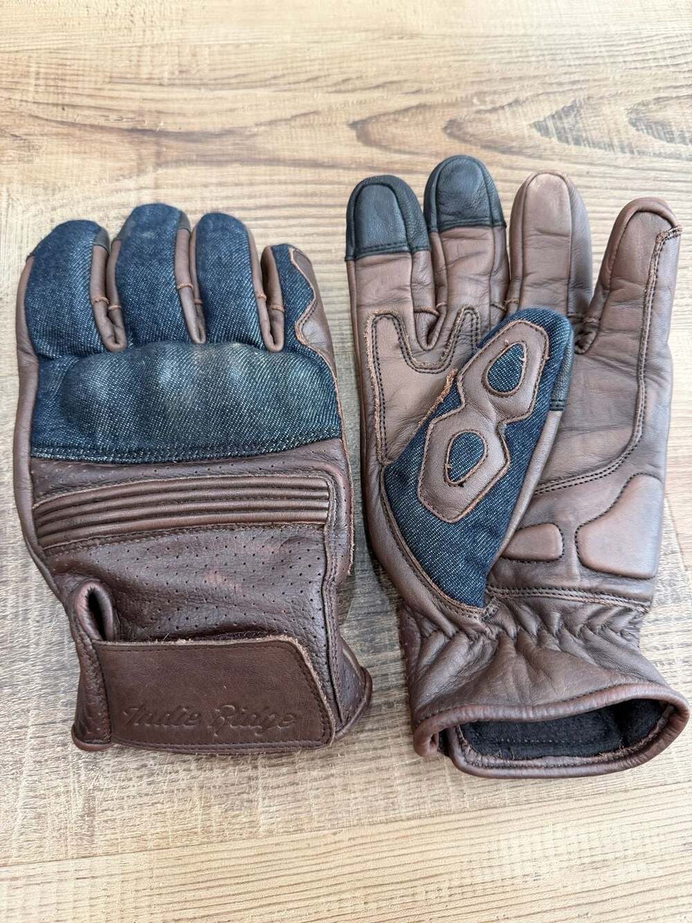 Indie Ridge Motorcycle Armored Gloves Size Large Brown Leather